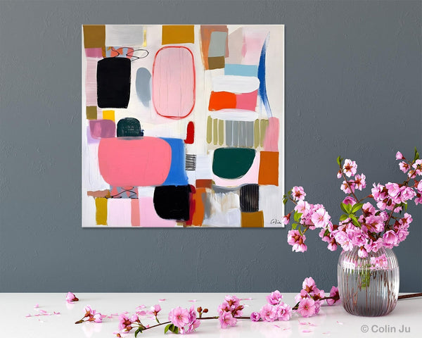 Geometric Modern Acrylic Art, Modern Original Abstract Art, Large Wall Art for Bedroom, Canvas Paintings for Sale, Contemporary Canvas Art-HomePaintingDecor