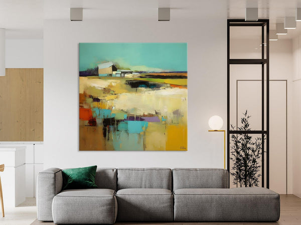 Large Landscape Canvas Paintings, Hand Painted Canvas Art, Landscape Acrylic Art, Original Abstract Art, Landscape Paintings for Living Room-HomePaintingDecor