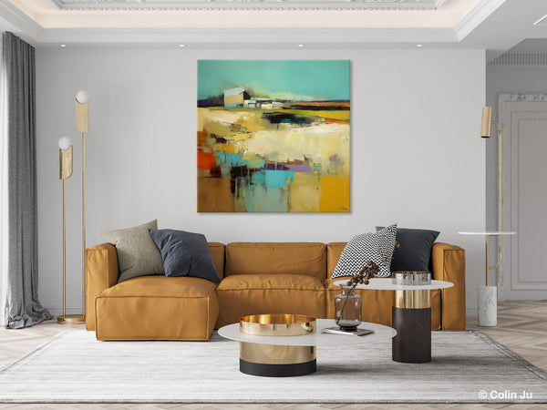 Large Landscape Canvas Paintings, Hand Painted Canvas Art, Landscape Acrylic Art, Original Abstract Art, Landscape Paintings for Living Room-HomePaintingDecor