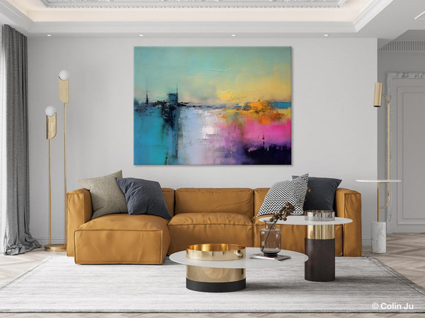 Hand Painted Original Canvas Wall Art, Abstract Landscape Paintings for Bedroom, Modern Landscape Artwork, Contemporary Acrylic Paintings-HomePaintingDecor