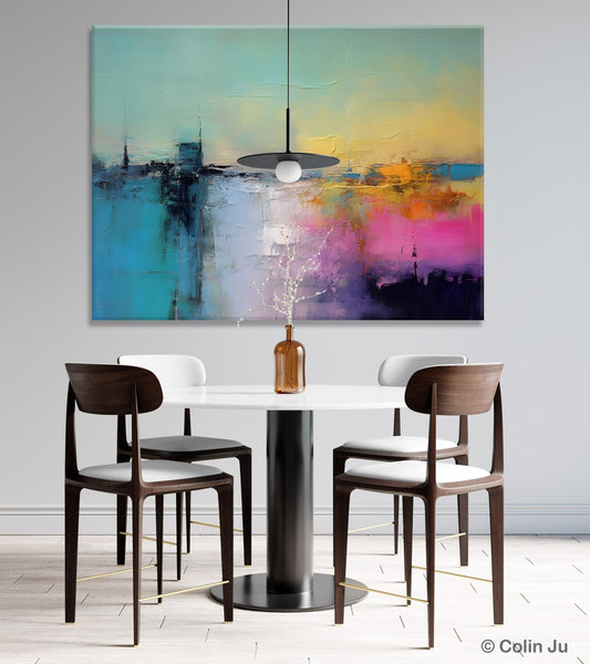 Hand Painted Original Canvas Wall Art, Abstract Landscape Paintings for Bedroom, Modern Landscape Artwork, Contemporary Acrylic Paintings-HomePaintingDecor