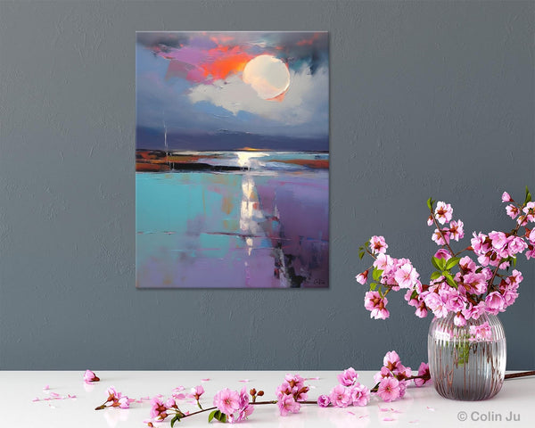 Abstract Landscape Painting for Bedroom, Oversized Canvas Wall Art Paintings, Original Modern Artwork, Contemporary Acrylic Art on Canvas-HomePaintingDecor