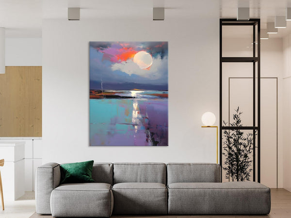 Abstract Landscape Painting for Bedroom, Oversized Canvas Wall Art Paintings, Original Modern Artwork, Contemporary Acrylic Art on Canvas-HomePaintingDecor