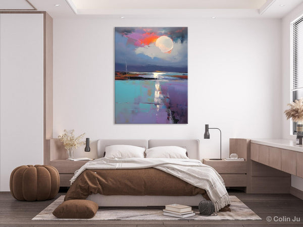 Abstract Landscape Painting for Bedroom, Oversized Canvas Wall Art Paintings, Original Modern Artwork, Contemporary Acrylic Art on Canvas-HomePaintingDecor
