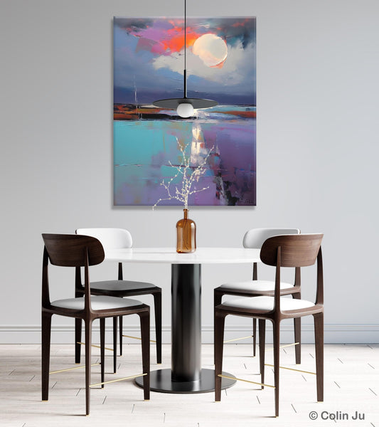 Abstract Landscape Painting for Bedroom, Oversized Canvas Wall Art Paintings, Original Modern Artwork, Contemporary Acrylic Art on Canvas-HomePaintingDecor