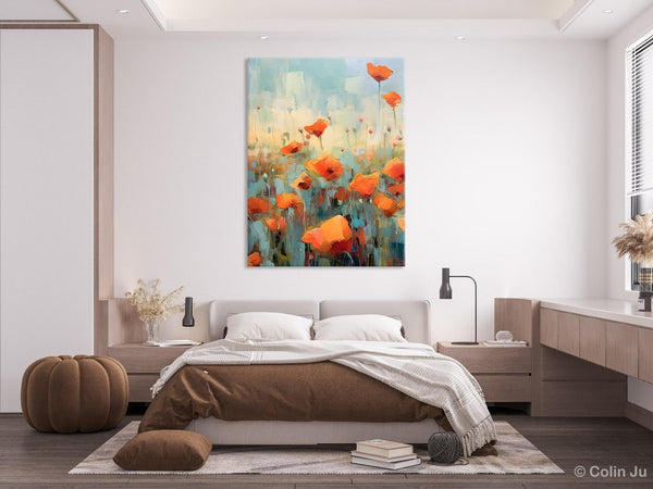 Flower Canvas Paintings, Flower Field Painting, Large Original Landscape Painting for Bedroom, Acrylic Paintings on Canvas, Hand Painted Art-HomePaintingDecor