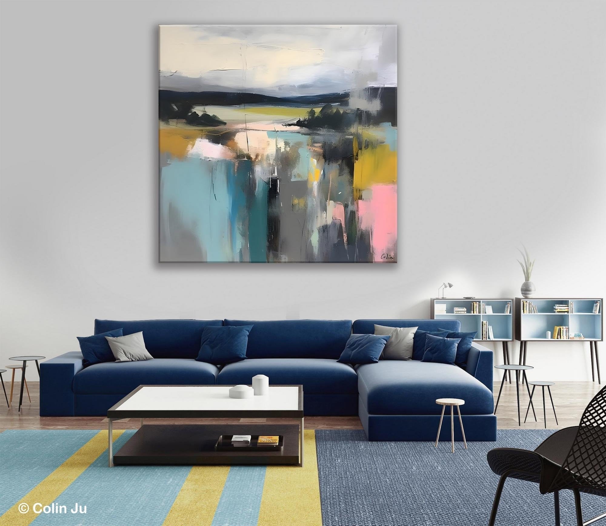Contemporary Canvas Art, Original Modern Wall Art, Modern Acrylic Artwork, Modern Canvas Paintings, Large Abstract Painting for Bedroom-HomePaintingDecor