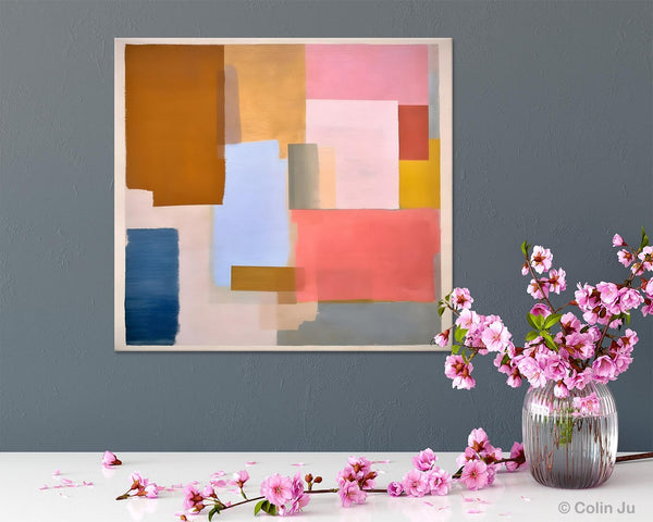 Original Abstract Art, Canvas Paintings for Sale, Large Modern Wall Art for Bedroom, Geometric Modern Acrylic Art, Contemporary Canvas Art-HomePaintingDecor
