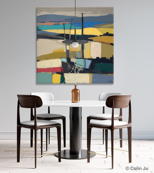 Landscape Canvas Art, Original Abstract Art, Hand Painted Canvas Art, Abstract Landscape Painting, Large Abstract Painting for Living Room-HomePaintingDecor
