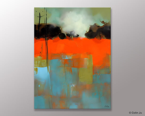Landscape Canvas Art, Simple Modern Wall Art, Contemporary Acrylic Paintings, Original Abstract Paintings, Large Canvas Painting for Bedroom-HomePaintingDecor