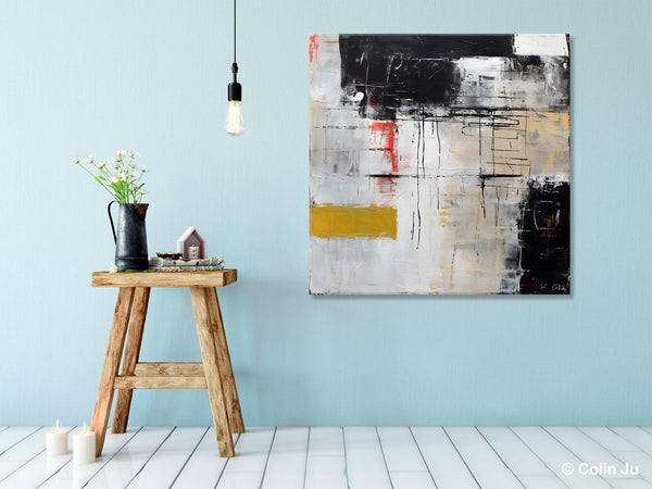 Large Abstract Art for Bedroom, Original Abstract Wall Art, Simple Modern Acrylic Artwork, Modern Canvas Paintings, Contemporary Canvas Art-HomePaintingDecor