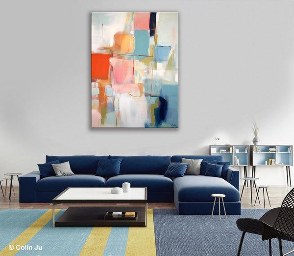Hand Painted Canvas Art, Original Artowrk, Abstract Wall Paintings, Extra Large Paintings for Dining Room, Contemporary Wall Art Paintings-HomePaintingDecor