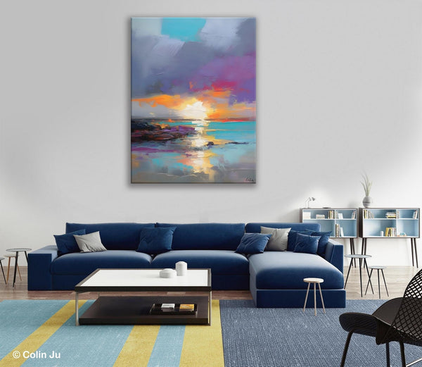 Landscape Paintings for Living Room, Extra Large Modern Wall Art Paintings, Acrylic Painting on Canvas, Original Landscape Abstract Painting-HomePaintingDecor