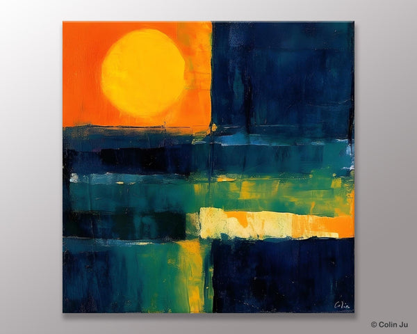 Large Abstract Painting for Dining Room, Modern Acrylic Artwork, Simple Canvas Paintings, Contemporary Canvas Art, Original Modern Wall Art-HomePaintingDecor