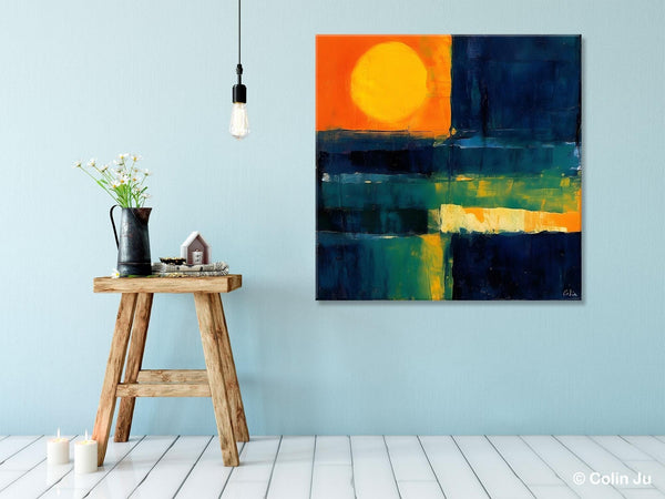 Large Abstract Painting for Dining Room, Modern Acrylic Artwork, Simple Canvas Paintings, Contemporary Canvas Art, Original Modern Wall Art-HomePaintingDecor