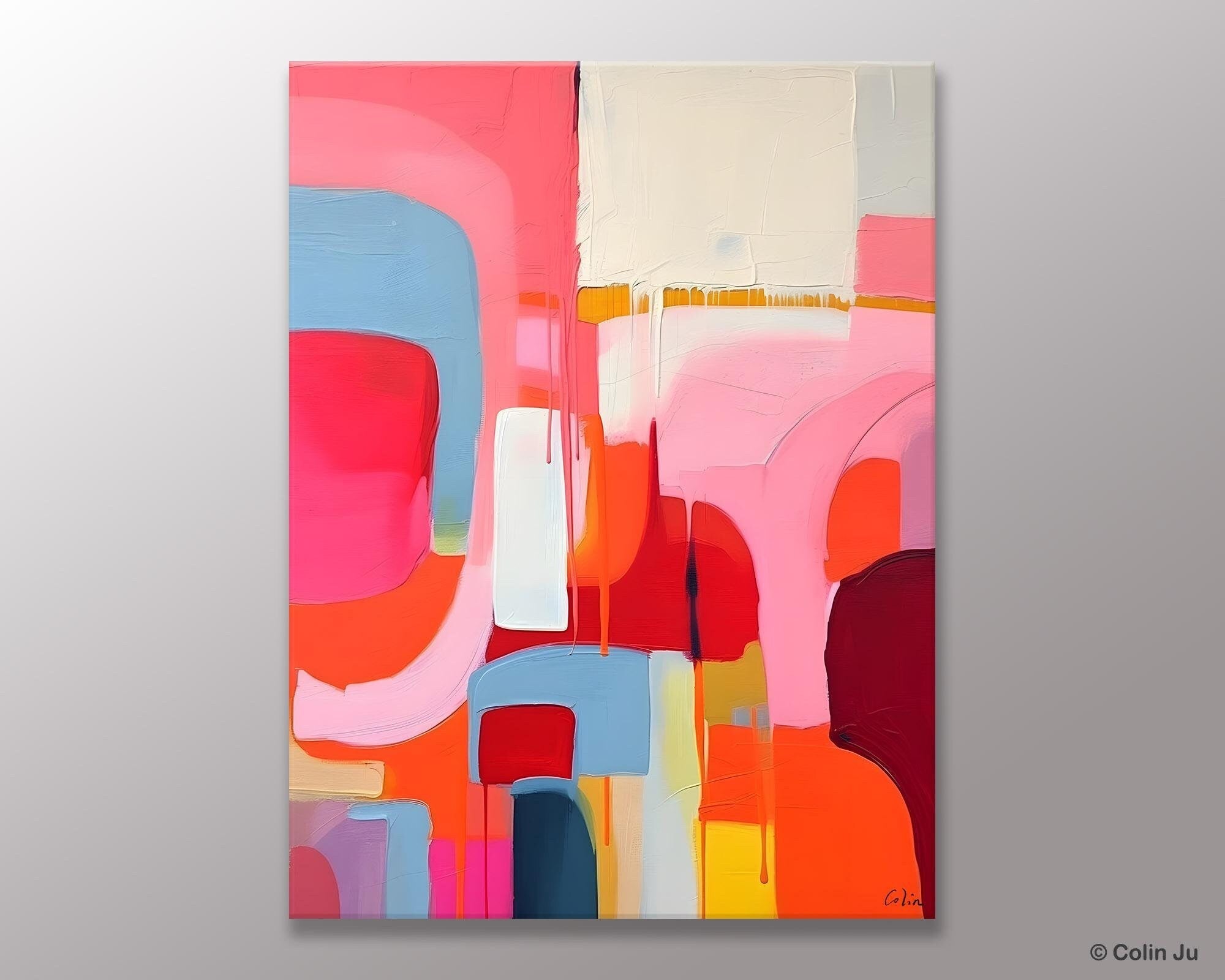 Contemporary Acrylic Painting on Canvas, Simple Abstract Art, Large Painting for Dining Room, Original Canvas Artwork, Wall Art Paintings-HomePaintingDecor