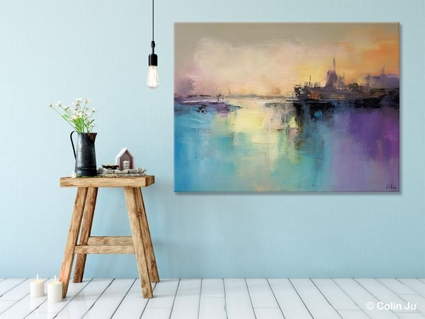 Large Paintings for Bedroom, Oversized Contemporary Wall Art Paintings, Abstract Landscape Painting on Canvas, Extra Large Original Artwork-HomePaintingDecor