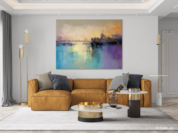 Large Paintings for Bedroom, Oversized Contemporary Wall Art Paintings, Abstract Landscape Painting on Canvas, Extra Large Original Artwork-HomePaintingDecor