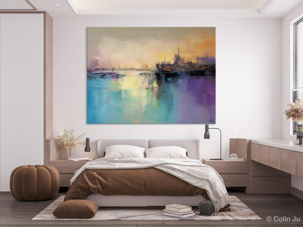 Large Paintings for Bedroom, Oversized Contemporary Wall Art Paintings, Abstract Landscape Painting on Canvas, Extra Large Original Artwork-HomePaintingDecor
