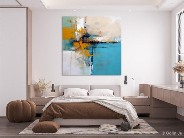Large Abstract Art for Bedroom, Modern Canvas Paintings, Original Abstract Wall Art, Geometric Modern Acrylic Art, Contemporary Canvas Art-HomePaintingDecor