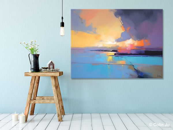 Extra Large Modern Wall Art Paintings, Acrylic Painting on Canvas, Landscape Paintings for Living Room, Original Landscape Abstract Painting-HomePaintingDecor