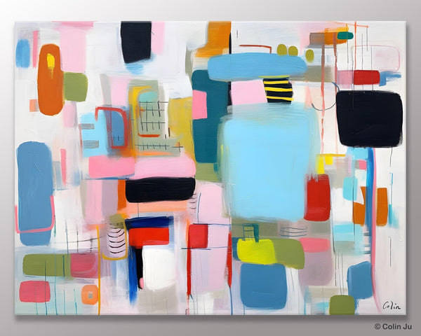 Original Abstract Art, Hand Painted Canvas Art, Modern Wall Art Ideas for Dining Room, Large Canvas Paintings, Contemporary Acrylic Painting-HomePaintingDecor