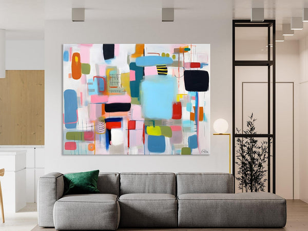 Original Abstract Art, Hand Painted Canvas Art, Modern Wall Art Ideas for Dining Room, Large Canvas Paintings, Contemporary Acrylic Painting-HomePaintingDecor