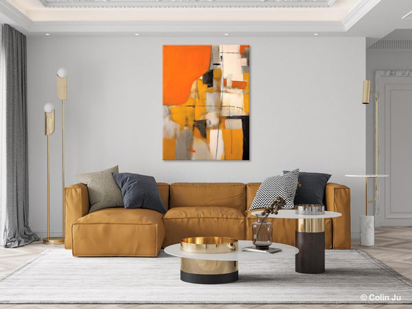 Large Paintings for Bedroom, Yellow Abstract Art Paintings, Large Contemporary Wall Art, Hand Painted Canvas Art, Original Modern Painting-HomePaintingDecor