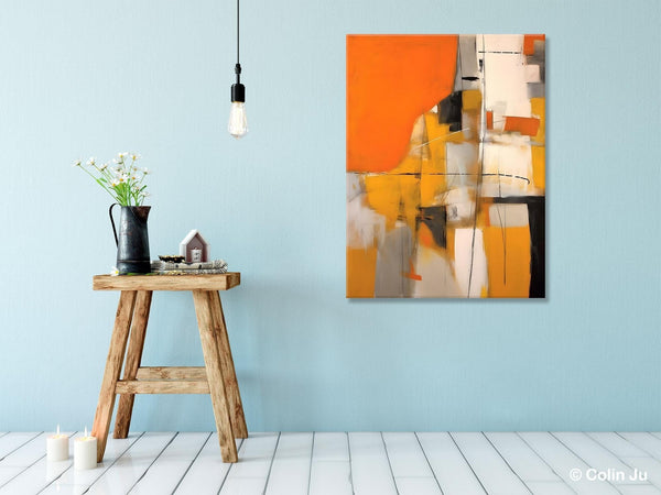 Large Paintings for Bedroom, Yellow Abstract Art Paintings, Large Contemporary Wall Art, Hand Painted Canvas Art, Original Modern Painting-HomePaintingDecor