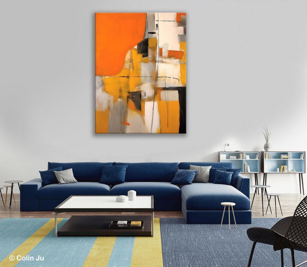 Large Paintings for Bedroom, Yellow Abstract Art Paintings, Large Contemporary Wall Art, Hand Painted Canvas Art, Original Modern Painting-HomePaintingDecor