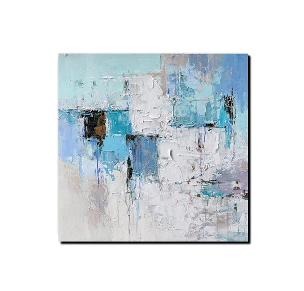 Simple Modern Paintings, Bedroom Abstract Paintings, Blue Abstract Contemporary Art, Acrylic Painting on Canvas, Hand Painted Canvas Art-HomePaintingDecor