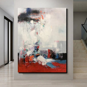 Simple Wall Art Ideas, Red Modern Abstract Painting, Dining Room Abstract Paintings, Buy Art Online, Large Acrylic Canvas Paintings-HomePaintingDecor