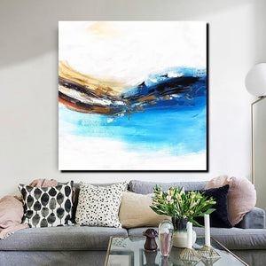 Simple Abstract Paintings, Bedroom Modern Paintings, Modern Contemporary Art, Acrylic Painting on Canvas, Blue Canvas Painting-HomePaintingDecor