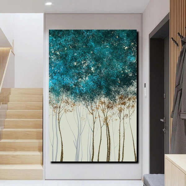 Tree Paintings, Simple Modern Art, Dining Room Wall Art Ideas, Buy Canvas Art Online, Simple Abstract Art, Large Acrylic Painting on Canvas-HomePaintingDecor