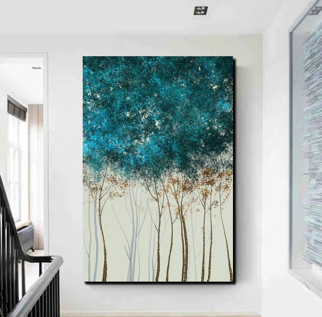 Tree Paintings Simple Modern Art, Minimalist Nature Inspired, Abstract Tree Of Life, Large Canvas Art, Earth Tone Palette, Serene Landscape, Acrylic Painting, Forest Vibe, Contemporary Home Decor, Tranquil Wall Hanging