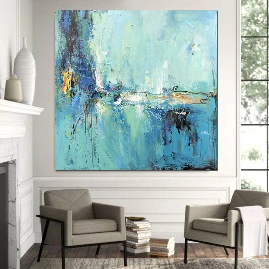 Modern Acrylic Canvas Painting, Heavy Texture Paintings, Palette Knife Paniting, Acrylic Painting on Canvas, Oversized Wall Art Painting for Sale-HomePaintingDecor