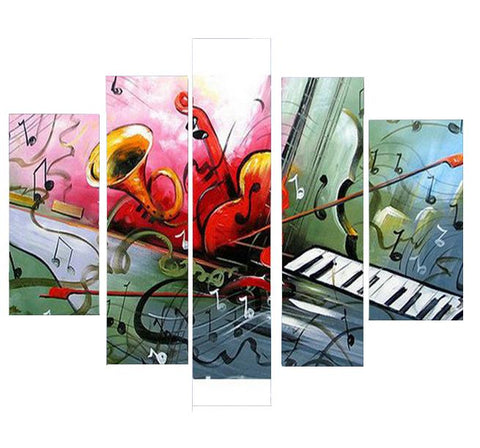 Violin Painting, Bedroom Abstract Painting, Electronic Organ Painting, 5 Piece Canvas Art-HomePaintingDecor