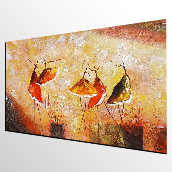 Modern Acrylic Painting, Ballet Dancer Painting, Bedroom Canvas Painting, Original Painting, Abtract Painting for Sale-HomePaintingDecor