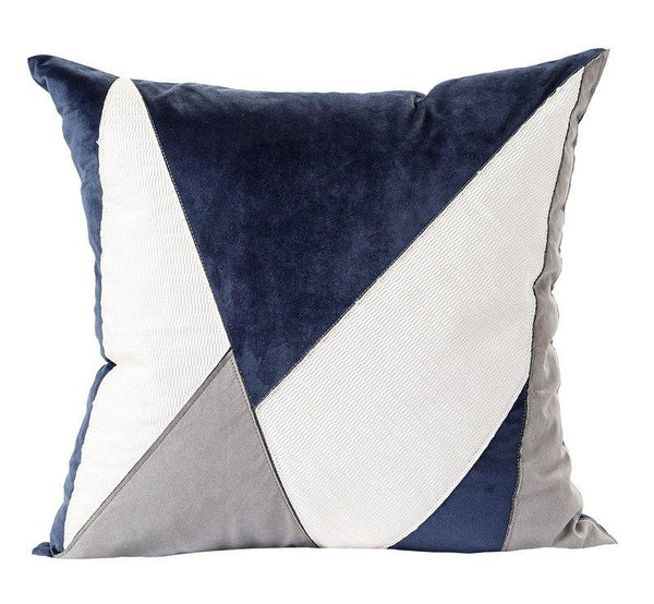 Modern Throw Pillows, Decorative Sofa Pillows, Blue, White, Gray Simple Style Pillow, Modern Couch Pillows, Blue Pillows for Living Room-HomePaintingDecor