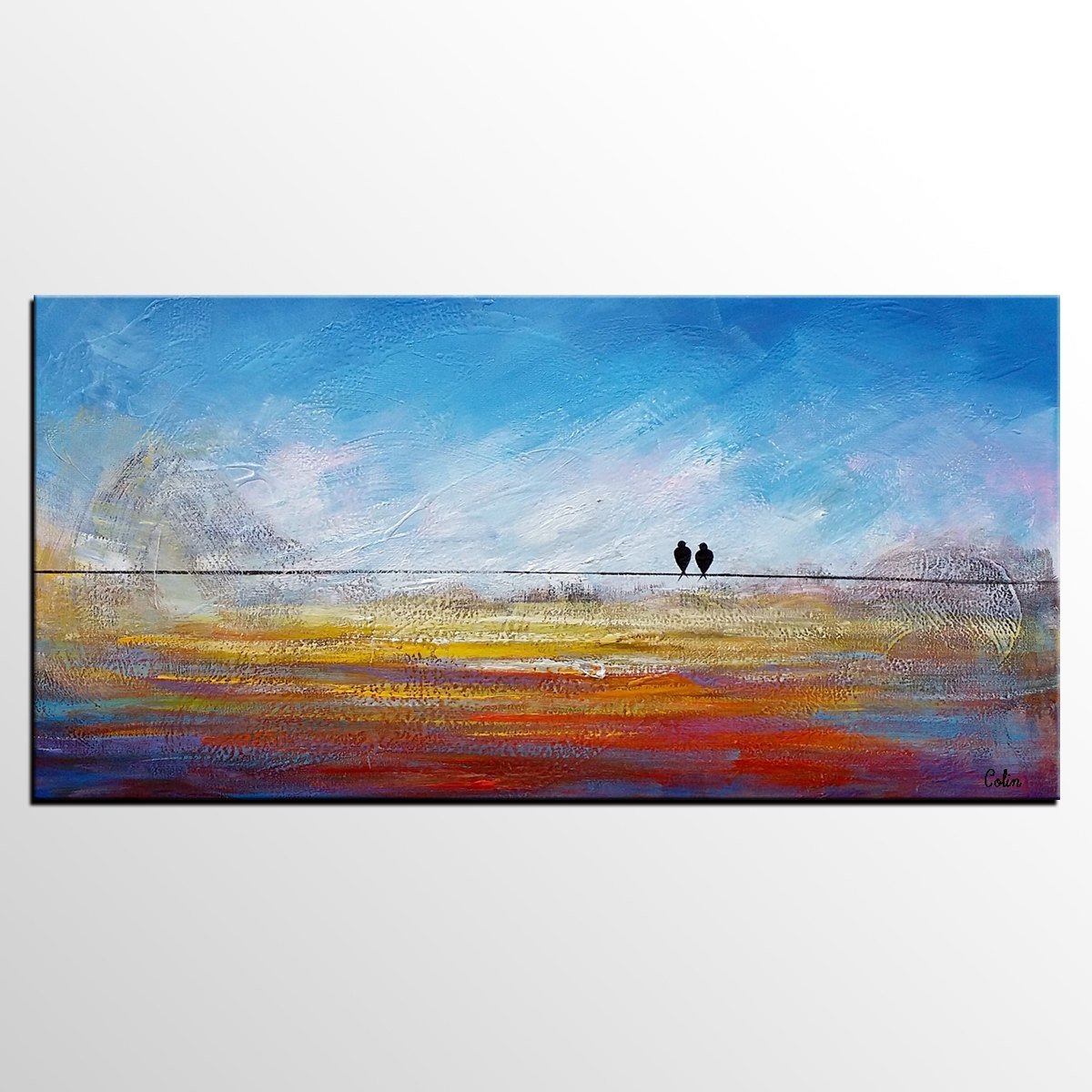 Contemporary Wall Art, Abstract Artwork, Modern Art, Love Birds Painting, Art for Sale, Abstract Art Painting, Painting for Sale-HomePaintingDecor
