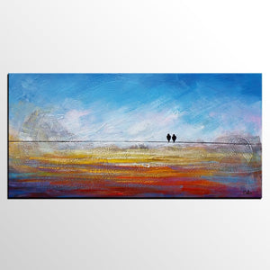 Contemporary Wall Art, Abstract Artwork, Modern Art, Love Birds Painting, Art for Sale, Abstract Art Painting, Painting for Sale-HomePaintingDecor