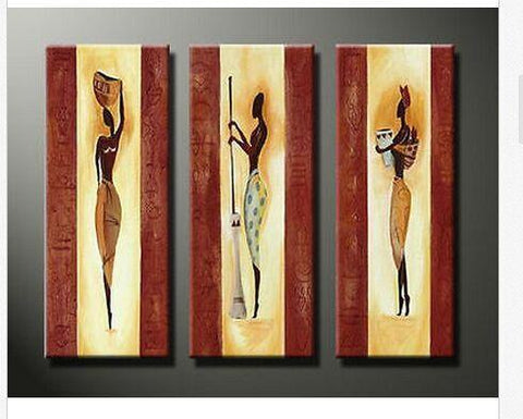 Living Room Abstract Painting, African Woman Painting, African Girl Art, Abstract Figure Art-HomePaintingDecor