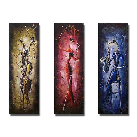 Cellist, Singer, Saxophone Player, Musical Instrument Player Painting, Bedroom Abstract Painting-HomePaintingDecor