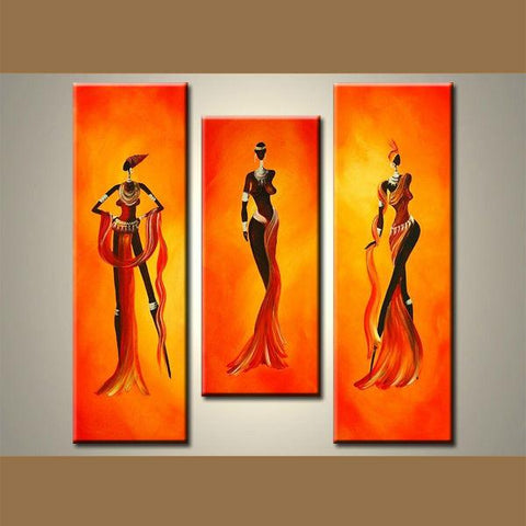Dining Room Wall Art, African Woman Painting, African Girl Painting, Abstract Art Painting, Modern Art for Sale-HomePaintingDecor