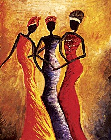 Canvas Painting, African Art, African Woman Painting, African Girl Painting, Modern Wall Art-HomePaintingDecor