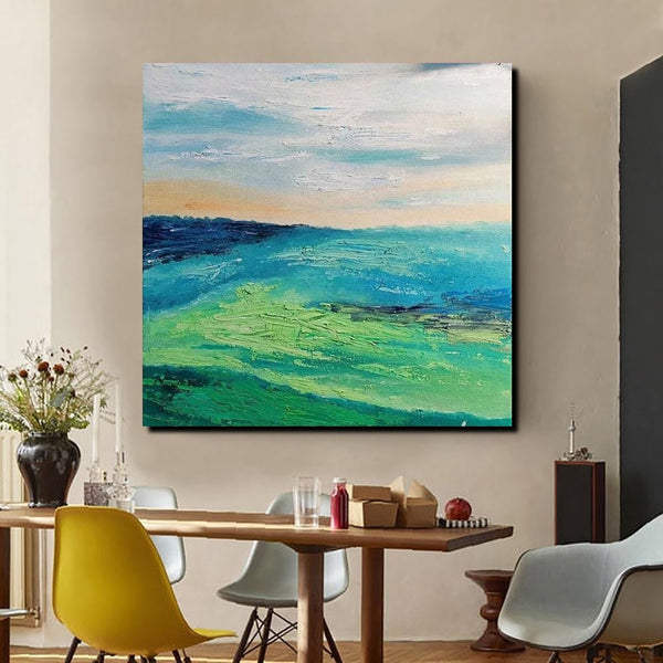 Landscape Acrylic Paintings, Abstract Landscape Painting, Modern Paintings for Living Room, Heavy Texture Painting, Large Painting Behind Sofa-HomePaintingDecor