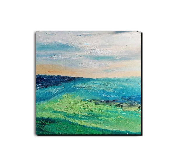 Landscape Acrylic Paintings, Abstract Landscape Painting, Modern Paintings for Living Room, Heavy Texture Painting, Large Painting Behind Sofa-HomePaintingDecor