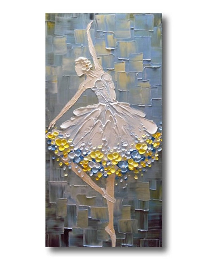 Heavy Texture Painting, Ballet Dancer Painting, Simple Acrylic Paintings, Palette Knife Painting, Acrylic Painting for Bedroom, Painting on Canvas-HomePaintingDecor