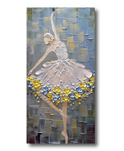 Heavy Texture Painting, Ballet Dancer Painting, Simple Acrylic Paintings, Palette Knife Painting, Acrylic Painting for Bedroom, Painting on Canvas-HomePaintingDecor