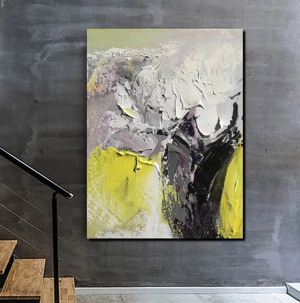 Living Room Abstract Paintings, Hand Painted Canvas Paintings, Heavy Texture Paintings, Palette Knife Painting, Modern Acrylic Painting-HomePaintingDecor